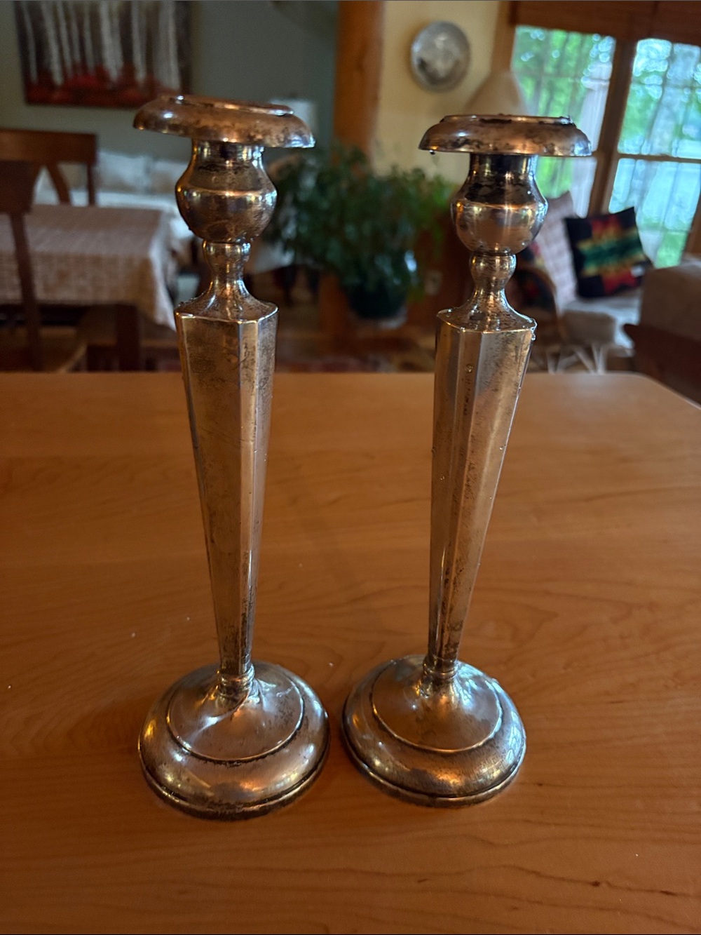 Vintage Sterling silver  Candlestick Pair - Classic Home Accent